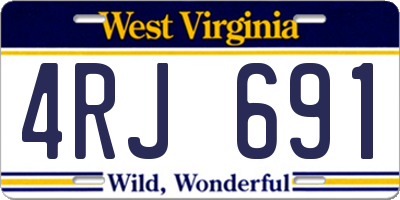 WV license plate 4RJ691
