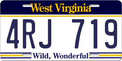 WV license plate 4RJ719