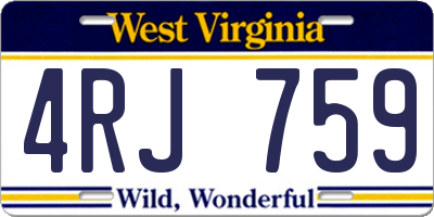 WV license plate 4RJ759