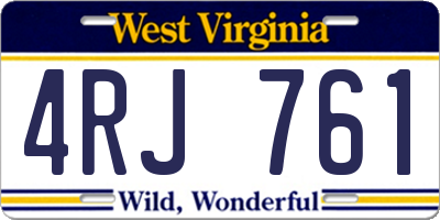 WV license plate 4RJ761
