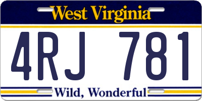 WV license plate 4RJ781