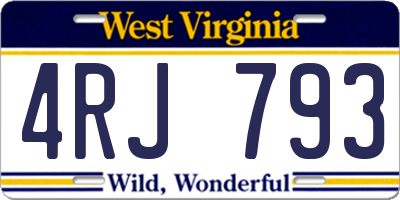WV license plate 4RJ793