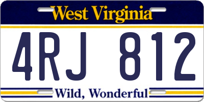 WV license plate 4RJ812