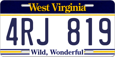 WV license plate 4RJ819