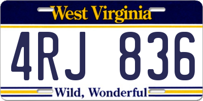 WV license plate 4RJ836