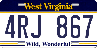 WV license plate 4RJ867