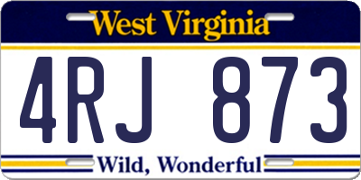 WV license plate 4RJ873