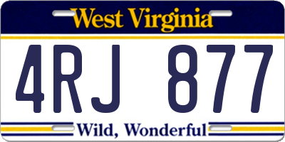 WV license plate 4RJ877