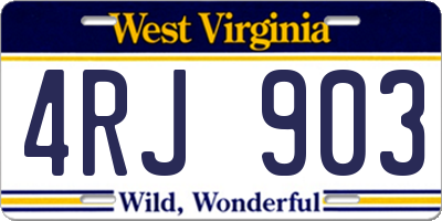 WV license plate 4RJ903