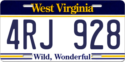 WV license plate 4RJ928