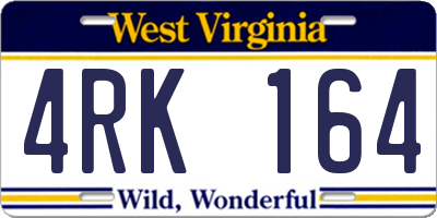 WV license plate 4RK164