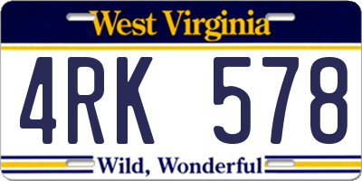 WV license plate 4RK578