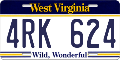 WV license plate 4RK624