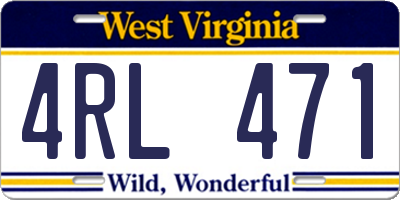 WV license plate 4RL471