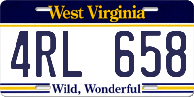 WV license plate 4RL658