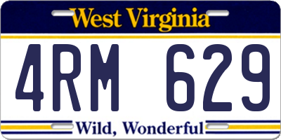 WV license plate 4RM629