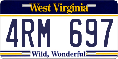 WV license plate 4RM697