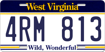 WV license plate 4RM813