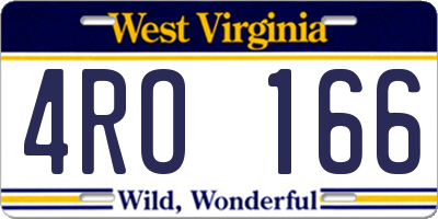WV license plate 4RO166