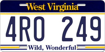WV license plate 4RO249