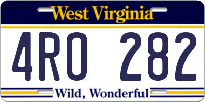 WV license plate 4RO282