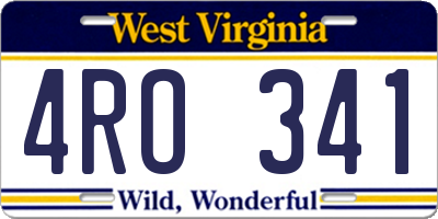 WV license plate 4RO341