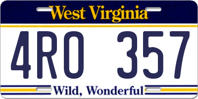 WV license plate 4RO357