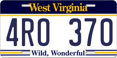 WV license plate 4RO370