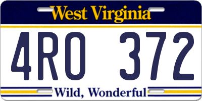 WV license plate 4RO372