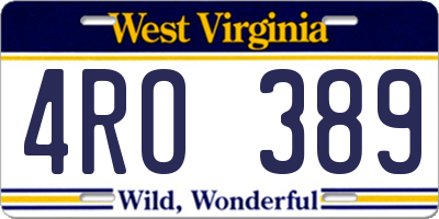 WV license plate 4RO389