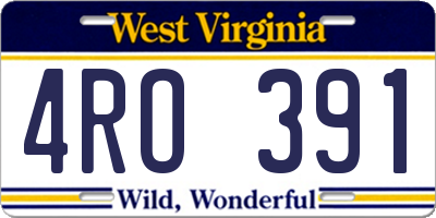 WV license plate 4RO391