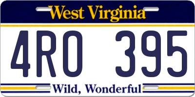 WV license plate 4RO395