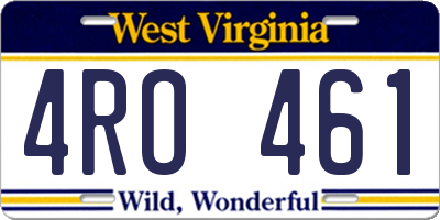 WV license plate 4RO461