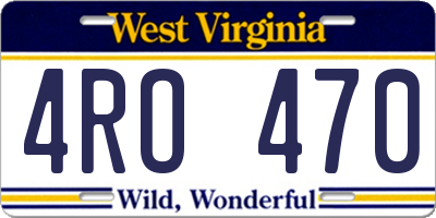 WV license plate 4RO470