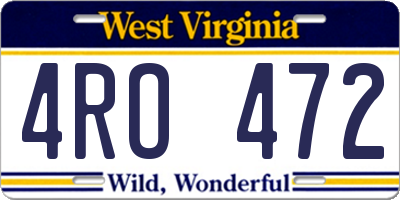 WV license plate 4RO472