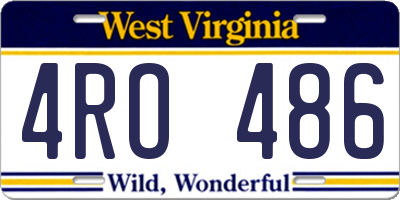 WV license plate 4RO486
