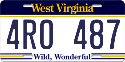 WV license plate 4RO487