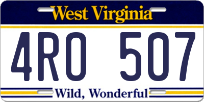 WV license plate 4RO507