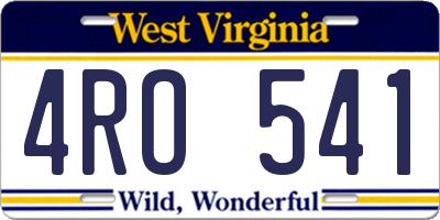 WV license plate 4RO541