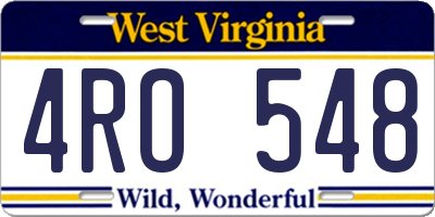 WV license plate 4RO548