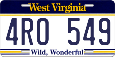 WV license plate 4RO549