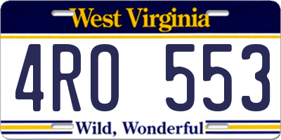 WV license plate 4RO553