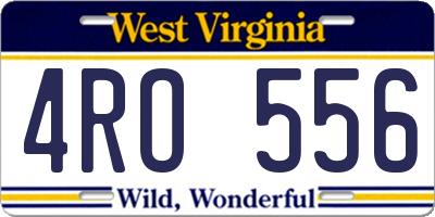 WV license plate 4RO556