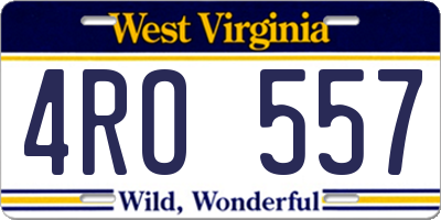 WV license plate 4RO557
