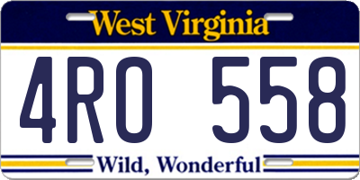 WV license plate 4RO558