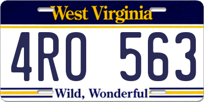 WV license plate 4RO563