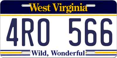 WV license plate 4RO566