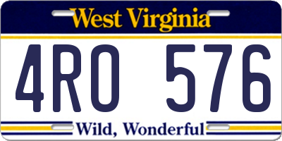 WV license plate 4RO576