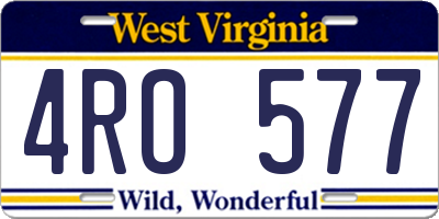 WV license plate 4RO577