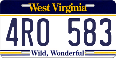 WV license plate 4RO583